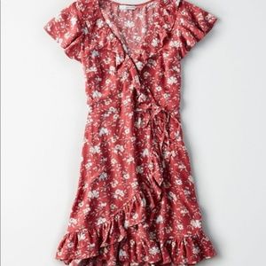 American Eagle Faux Wrap Ruffle Dress